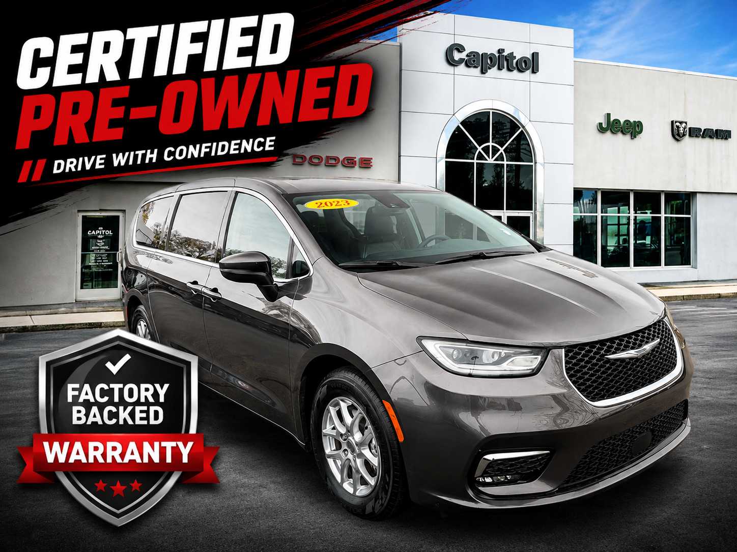 Gray (Granite Crystal Metallic Clearcoat) 2023 Chrysler Pacifica Minivan Front-Wheel Drive Automatic