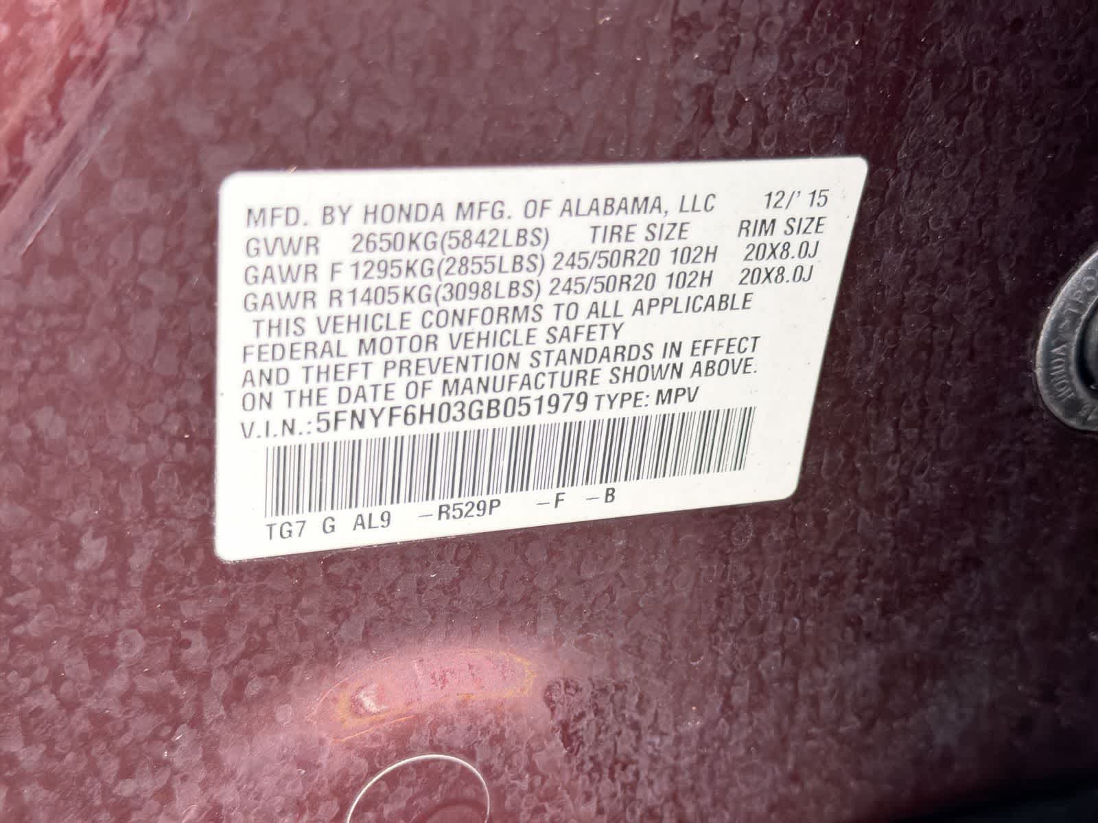 Thumbnail: 2016 Honda Pilot - 40