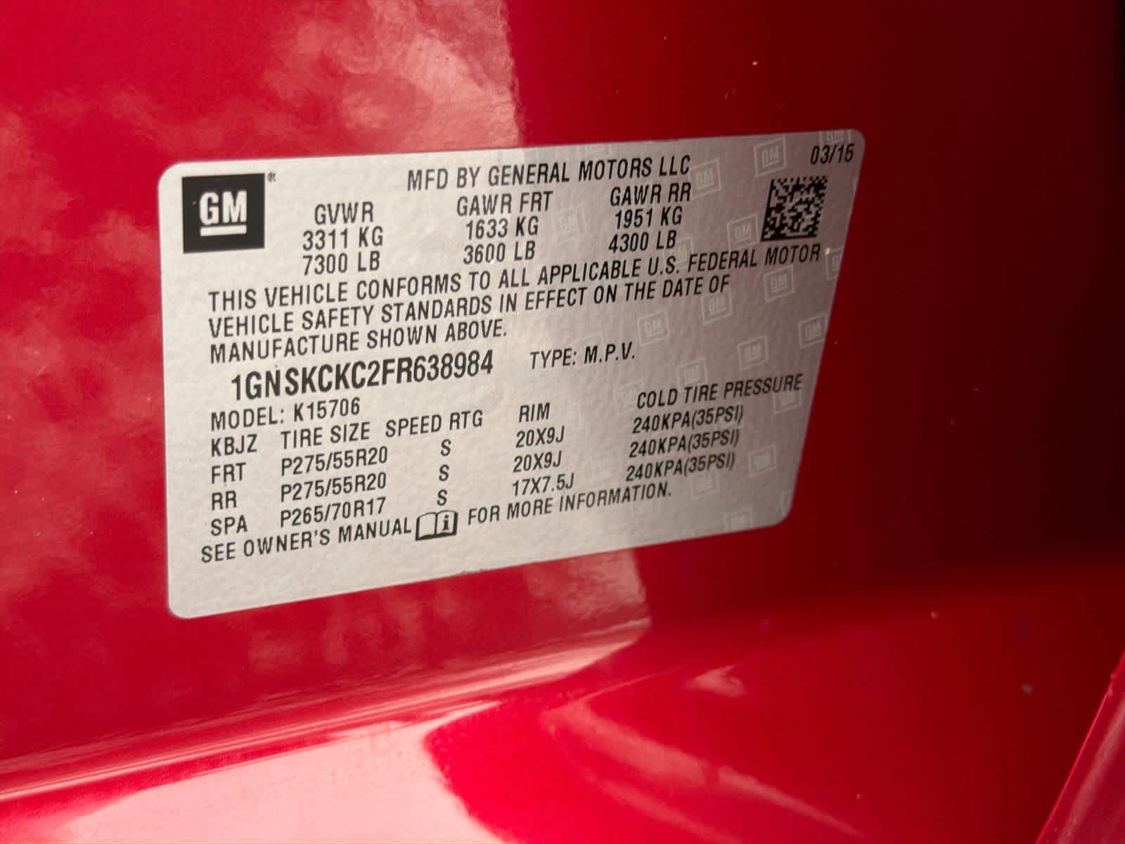 Thumbnail: 2015 Chevrolet Tahoe - 38