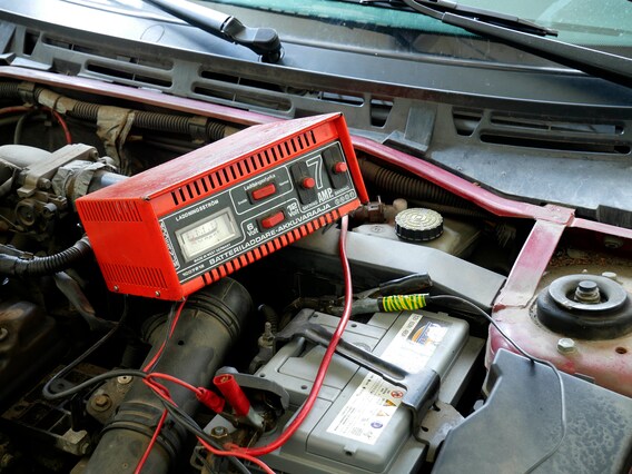 Using a car battery charger