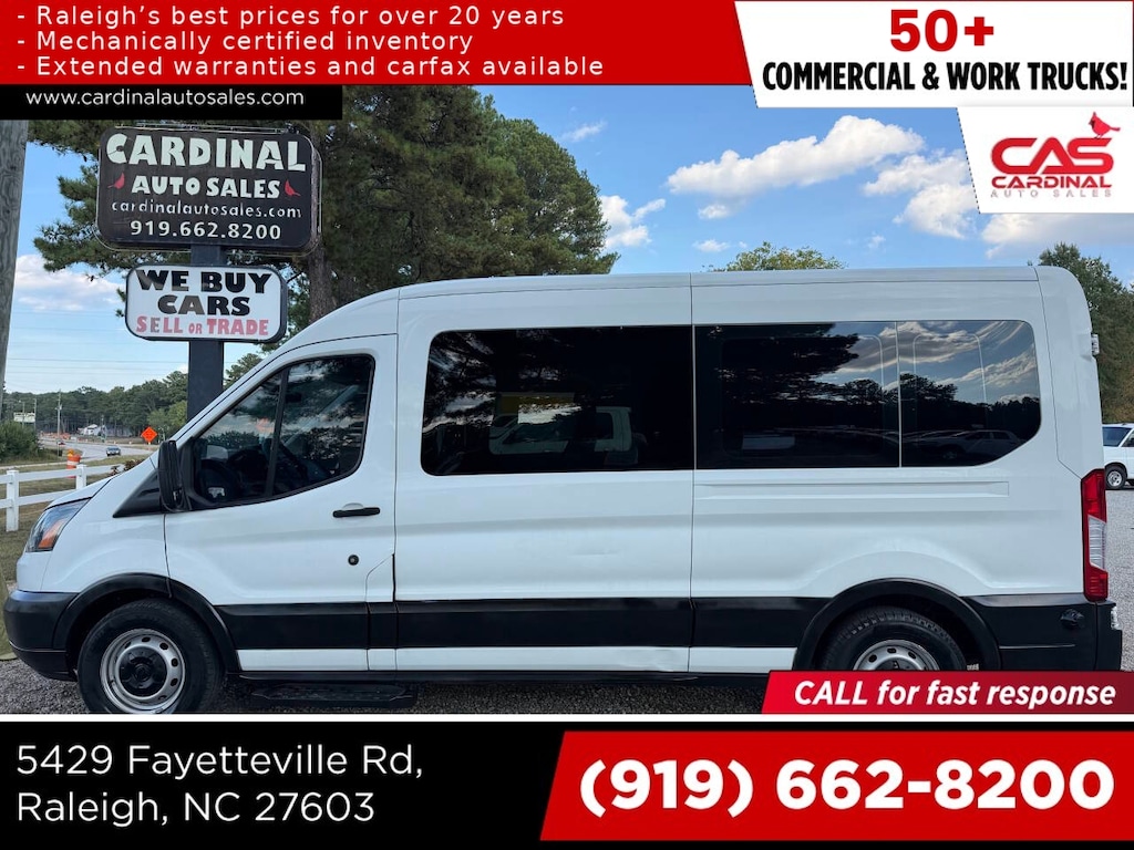Used 2018 Ford Transit 350 XL 3dr LWB Medium Roof Passenger Van w/Sliding Full-Size