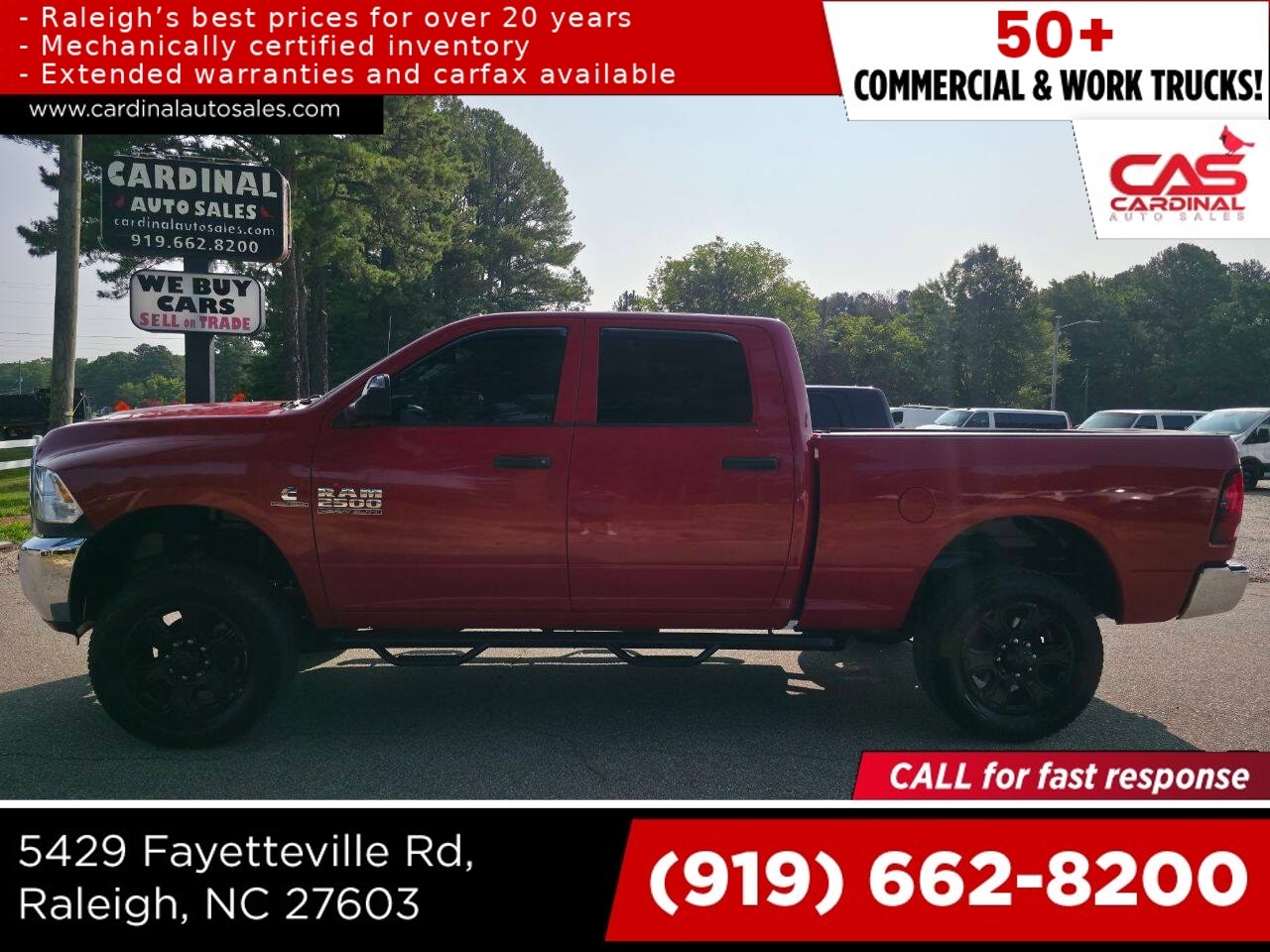 Red 2018 RAM 2500 Pickup Truck Four-Wheel Drive Automatic