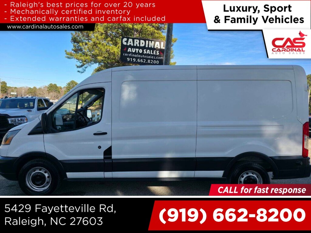 Used 2015 Ford Transit 250 3dr LWB Medium Roof Cargo Van w/Sliding Passen Full-Size