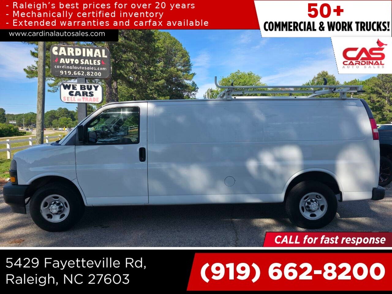 White 2018 Chevrolet Express Cargo Van Rear-Wheel Drive Automatic
