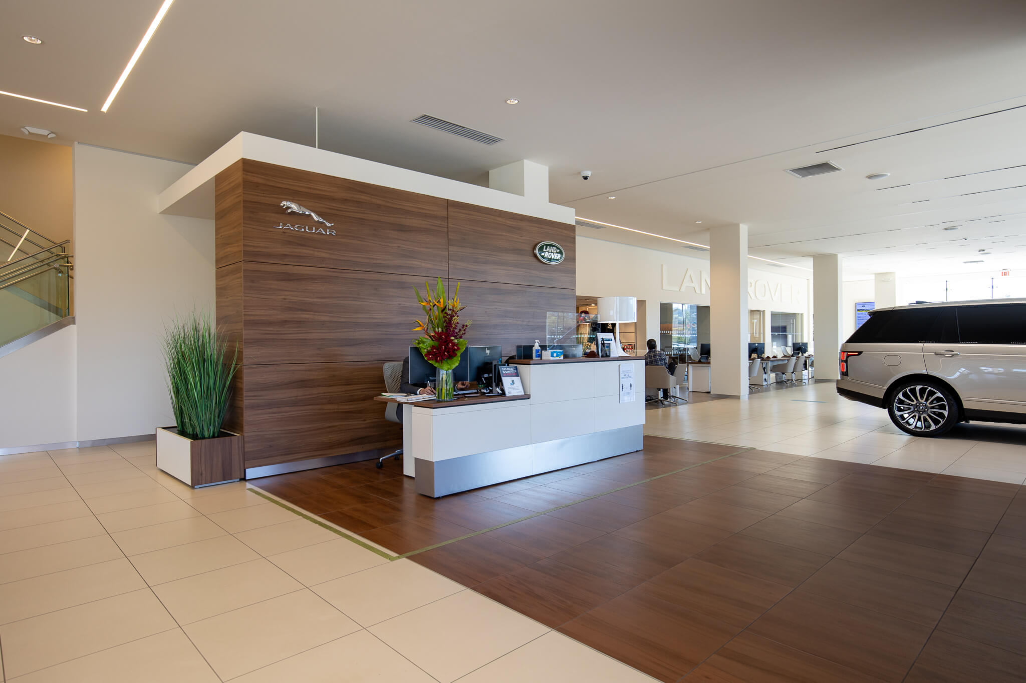 View of interior sales counter at Jaguar South Bay