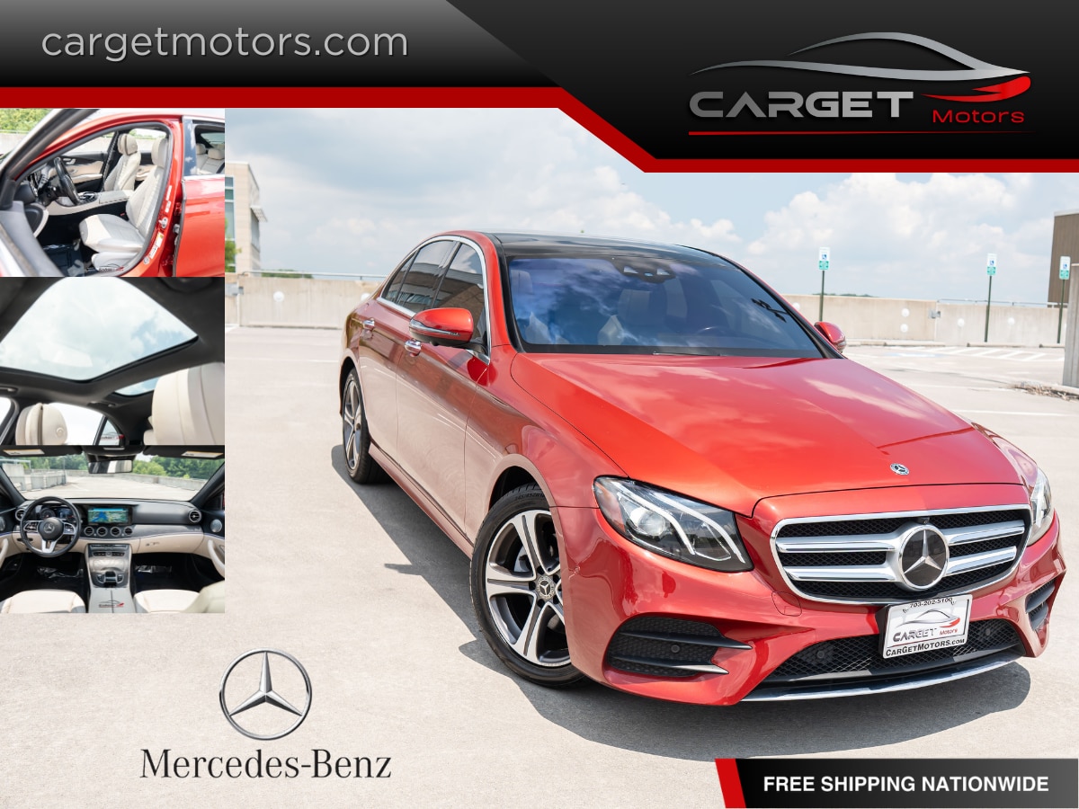 Red 2019 Mercedes-Benz E-Class Sedan Rear-Wheel Drive 9-Speed Automatic