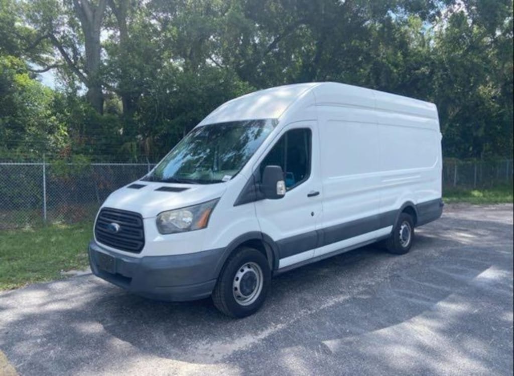 Used 2017 Ford Transit-350 w/Sliding Pass-Side Cargo-Door Van High Roof Extended-Length Cargo Van