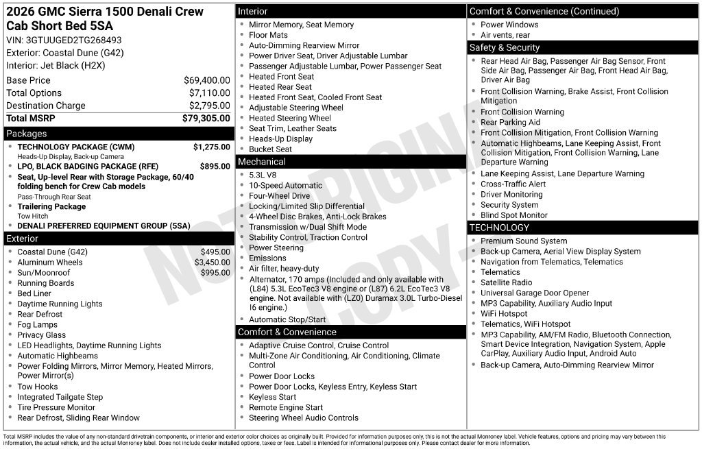 New 2026 GMC Sierra 1500 Denali Truck