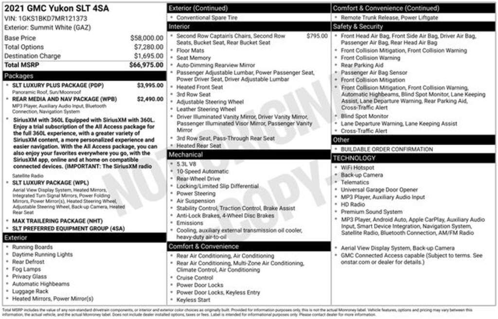 Used 2021 GMC Yukon SLT SUV