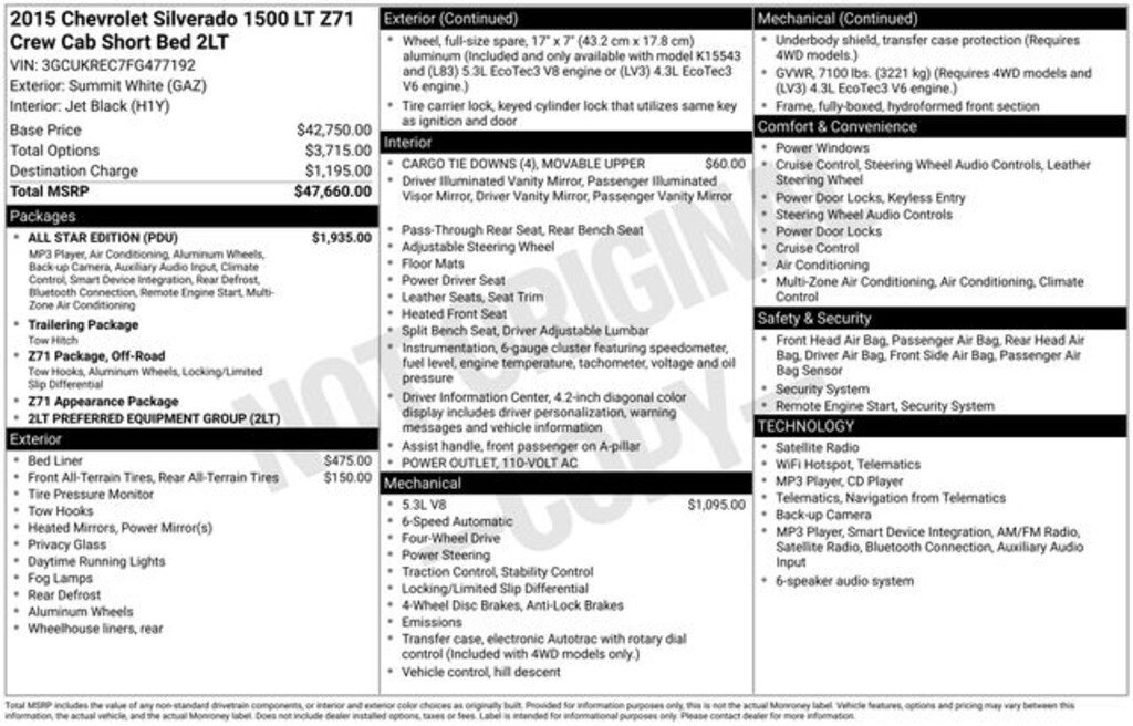 Used 2015 Chevrolet Silverado 1500 LT Truck Crew Cab