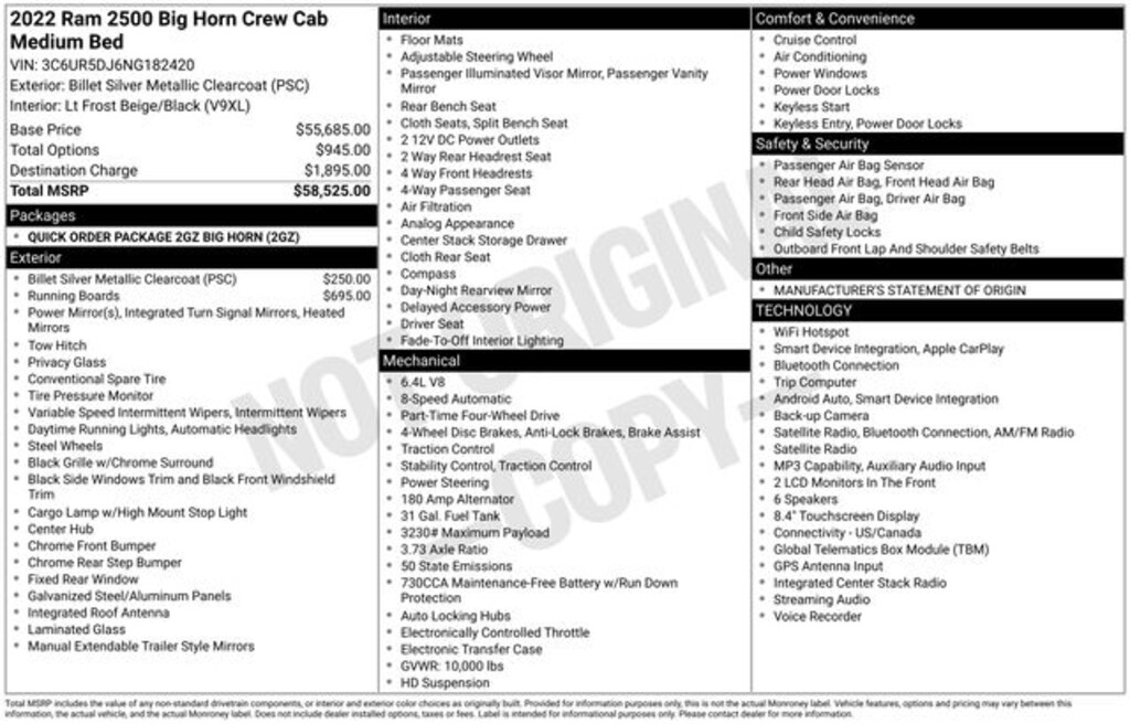 Used 2022 Ram 2500 Big Horn Truck Crew Cab