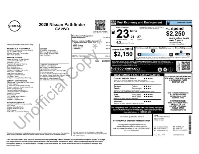 2026 Nissan Pathfinder SV 2WD's photo