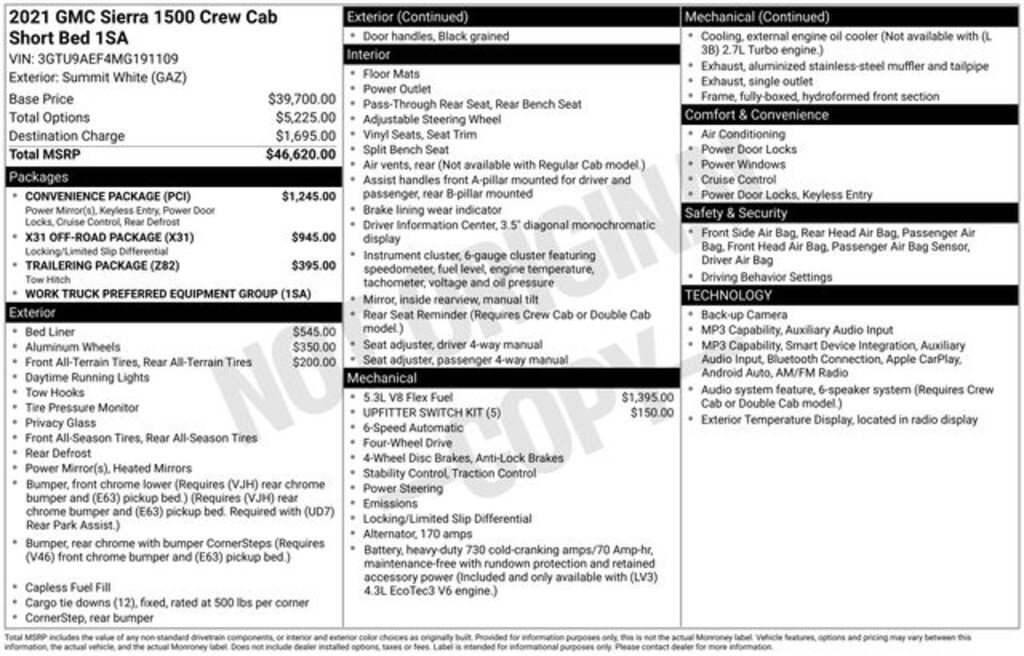 Used 2021 GMC Sierra 1500 Base Truck Crew Cab