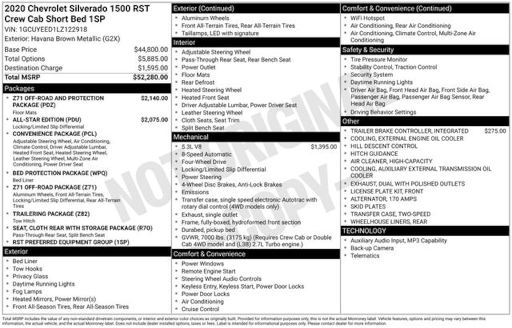 Used 2020 Chevrolet Silverado 1500 RST Truck Crew Cab