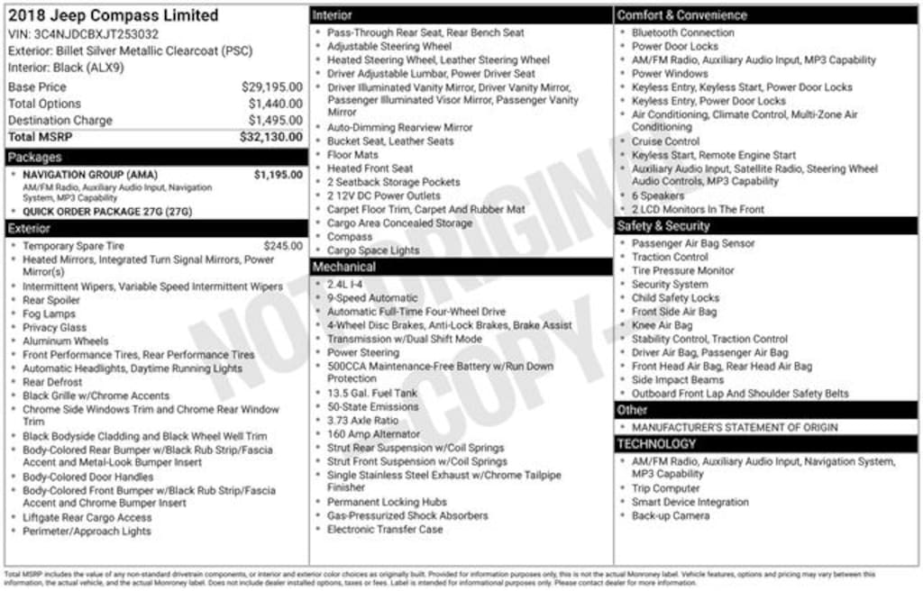 Used 2018 Jeep Compass Limited 4x4 SUV