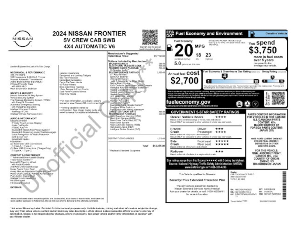 Used 2024 Nissan Frontier SV Truck Crew Cab