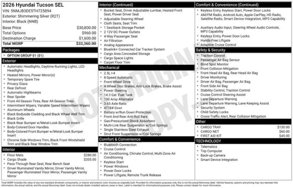 Used 2026 Hyundai Tucson SEL SUV
