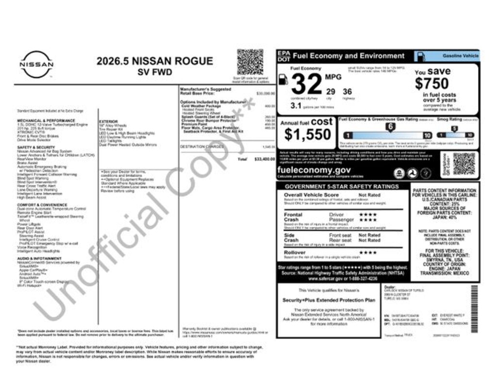 New 2026 Nissan Rogue SV SUV