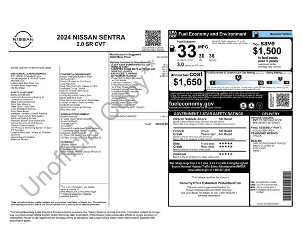 Used 2024 Nissan Sentra SR Sedan