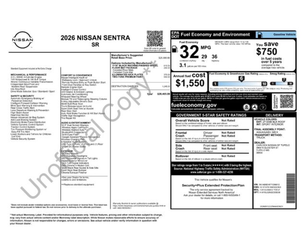 Used 2026 Nissan Sentra SR Sedan