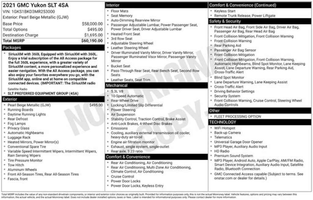 Used 2021 GMC Yukon SLT SUV