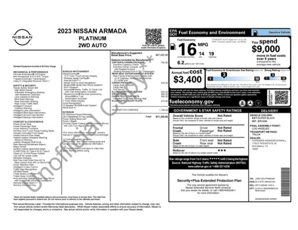 Used 2023 Nissan Armada Platinum SUV