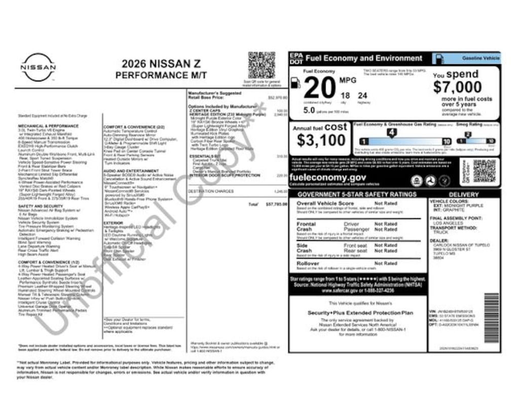 New 2026 Nissan Z Performance Coupe