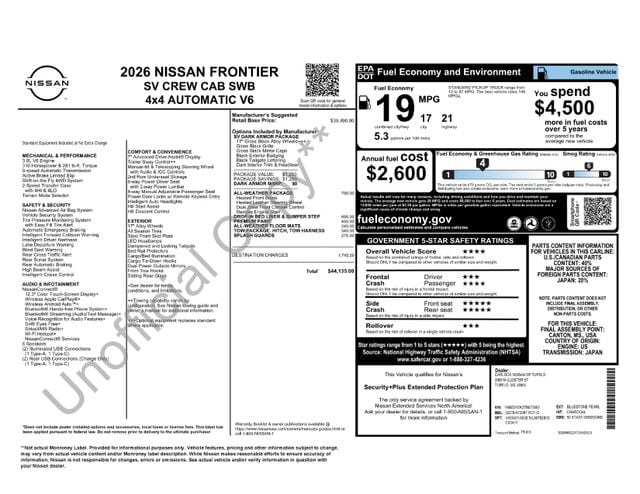 2026 Nissan Frontier SV Crew Cab 4X4 SWB's photo