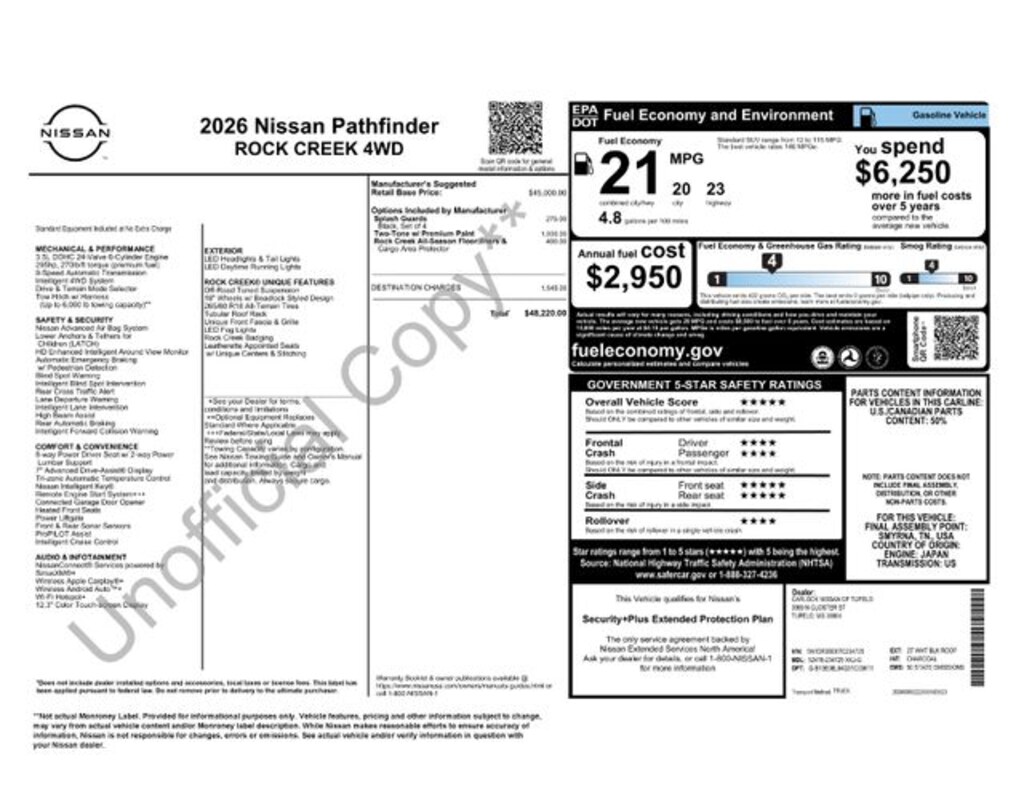New 2026 Nissan Pathfinder Rock Creek SUV