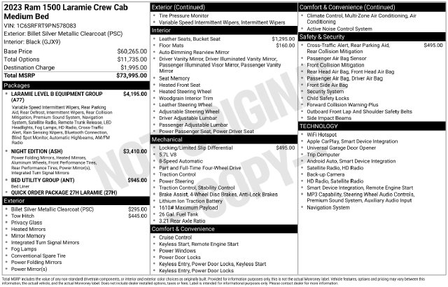 Used 2023 Ram 1500 Laramie Truck Crew Cab