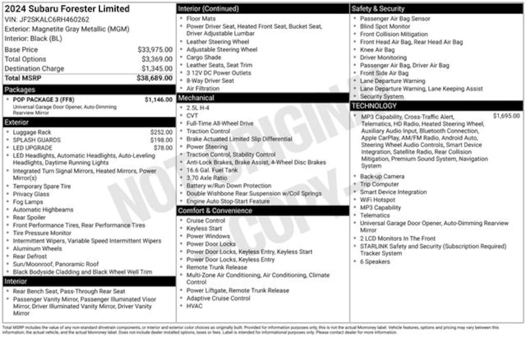 Used 2024 Subaru Forester Limited SUV