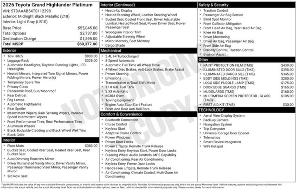 Used 2026 Toyota Grand Highlander Platinum SUV