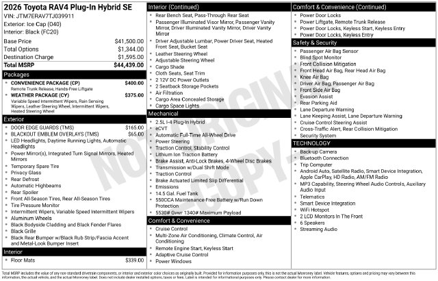 2026 Toyota RAV4 Plug-in Hybrid SE