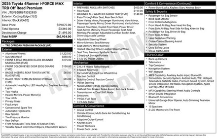 2026 Toyota 4Runner i-FORCE MAX TRD Off-Road Premium i-FORCE MAX SUV