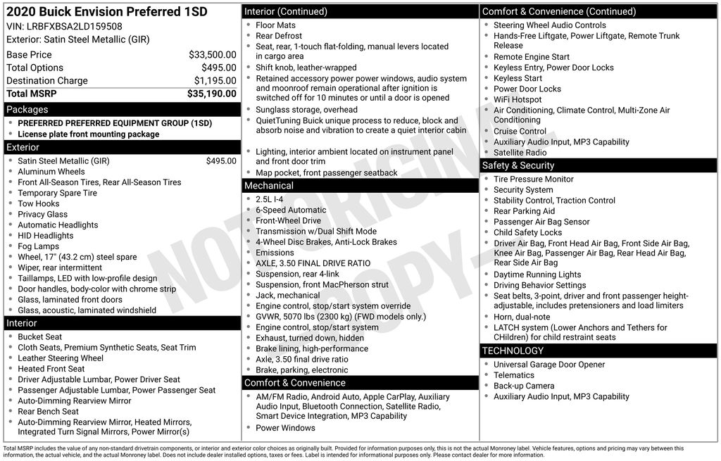 2020 Buick Envision Preferred's photo
