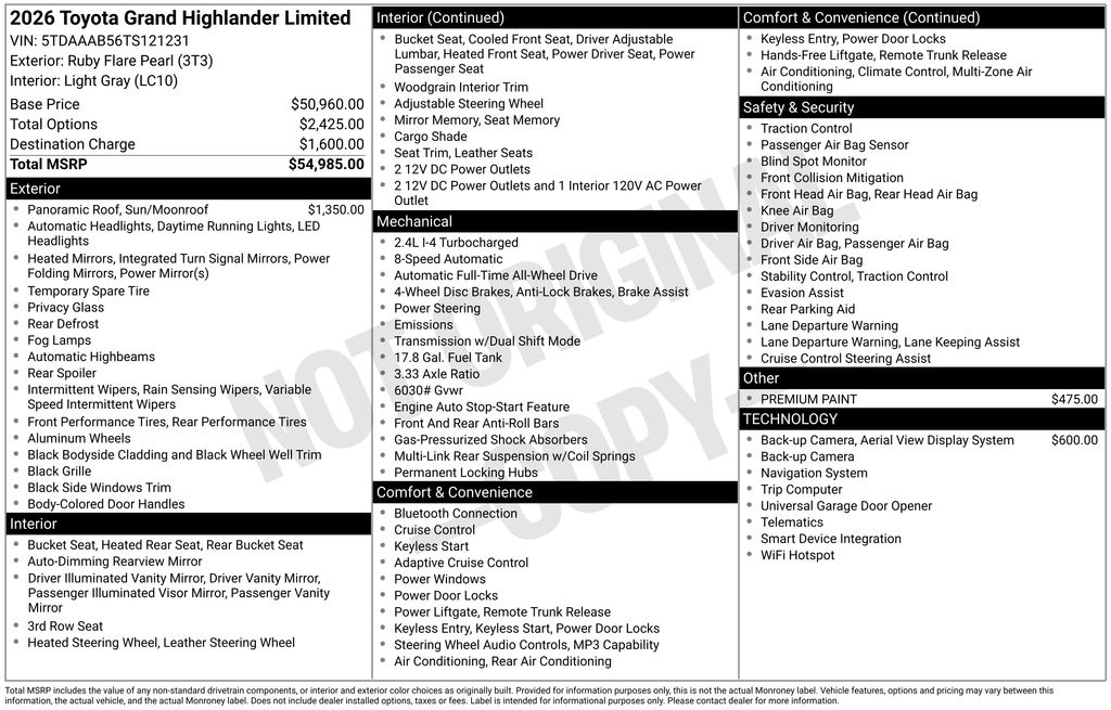 2026 Toyota Grand Highlander LE