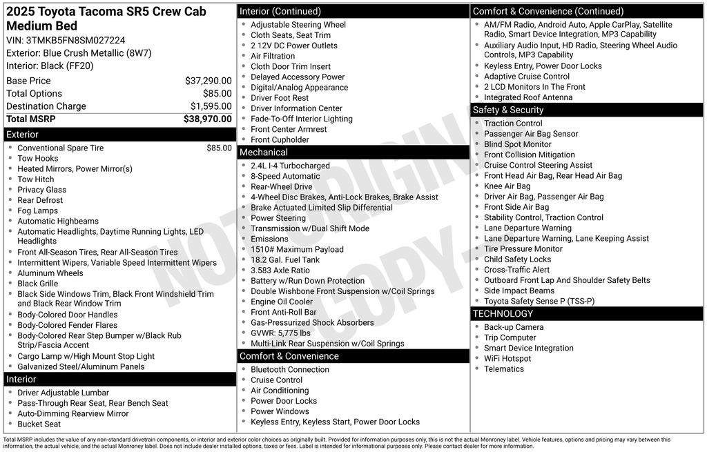 2025 Toyota Tacoma SR5 4x2 Double Cab Long Bed's photo