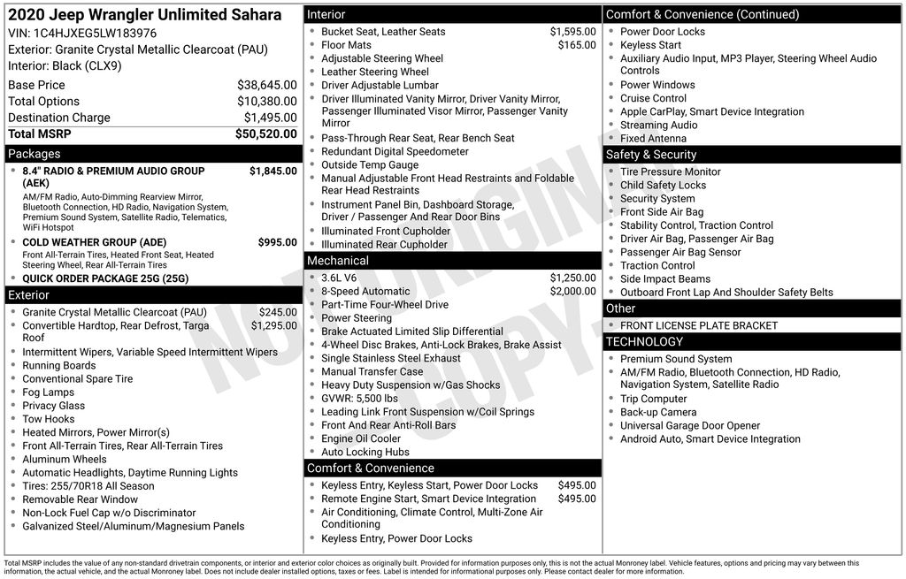 2020 Jeep Wrangler Unlimited Sahara