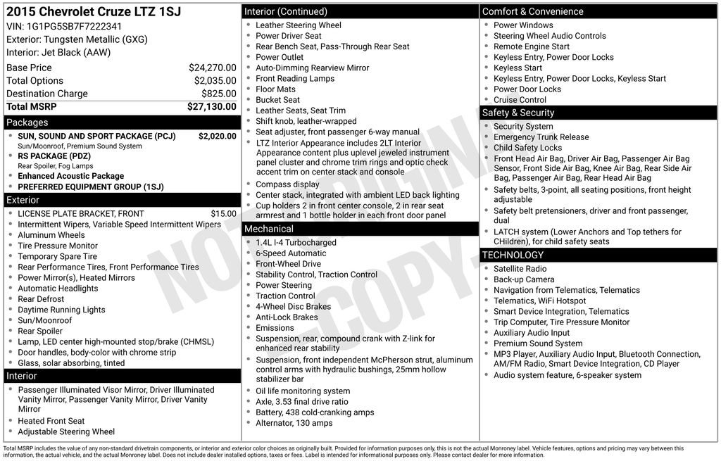 2015 Chevrolet Cruze LTZ