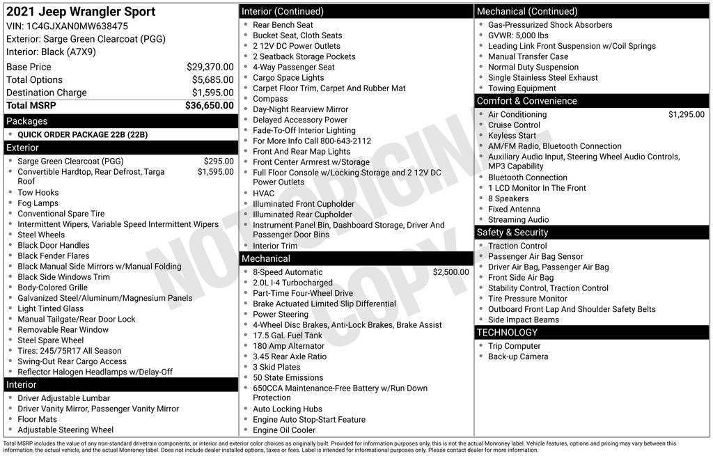 2021 Jeep Wrangler Sport's photo