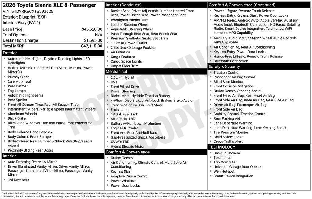 2026 Toyota Sienna's photo
