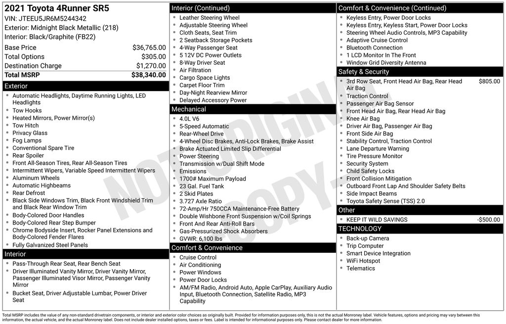 2021 Toyota 4Runner SR5 RWD V6's photo