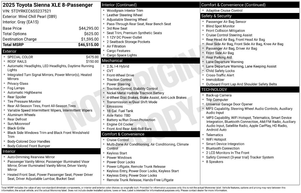 2025 Toyota Sienna