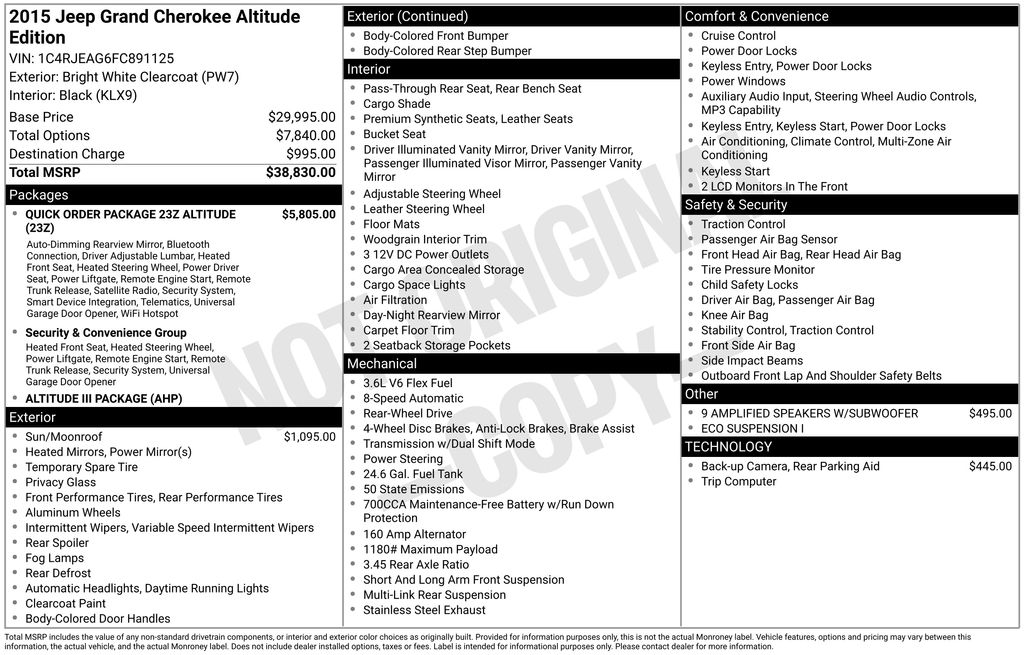 2015 Jeep Grand Cherokee Altitude's photo