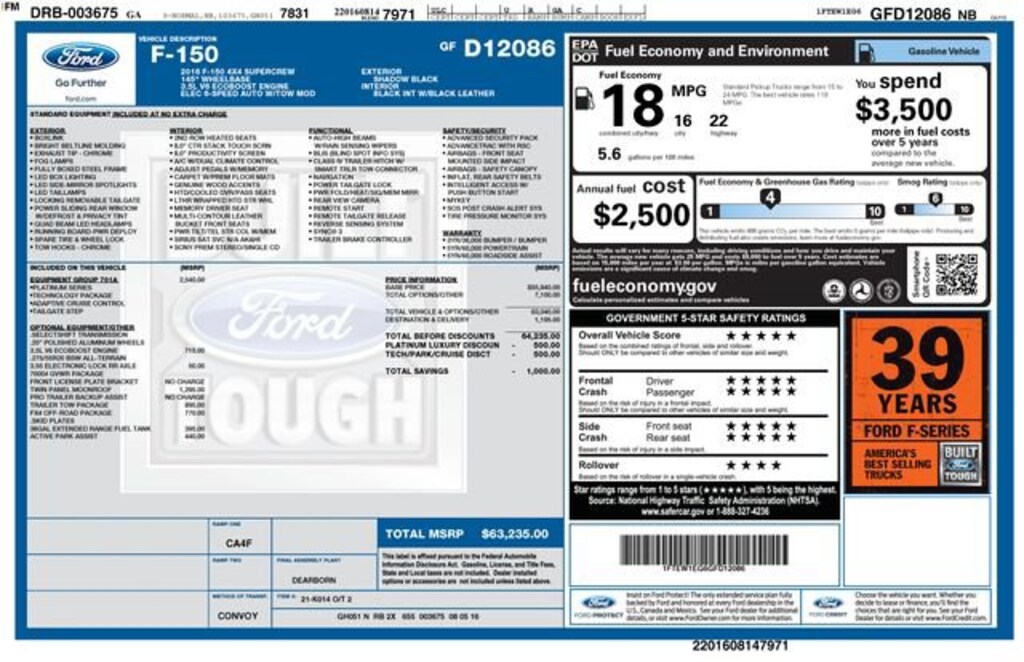 Used 2016 Ford F-150 Truck SuperCrew Cab
