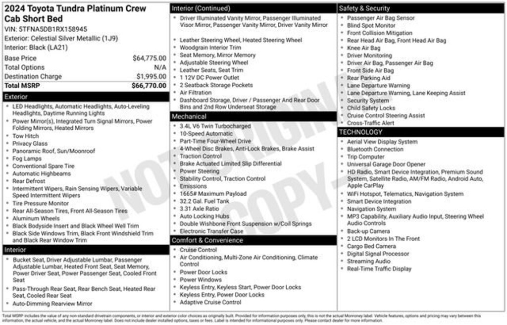 Used 2024 Toyota Tundra Platinum Truck CrewMax