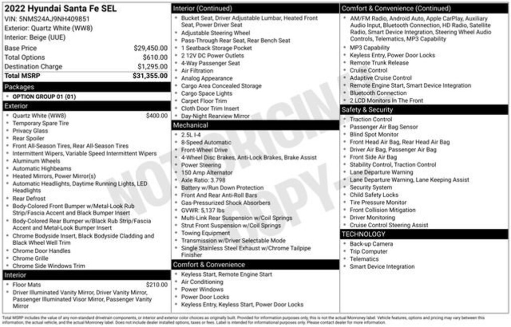 Used 2022 Hyundai Santa Fe SEL SUV