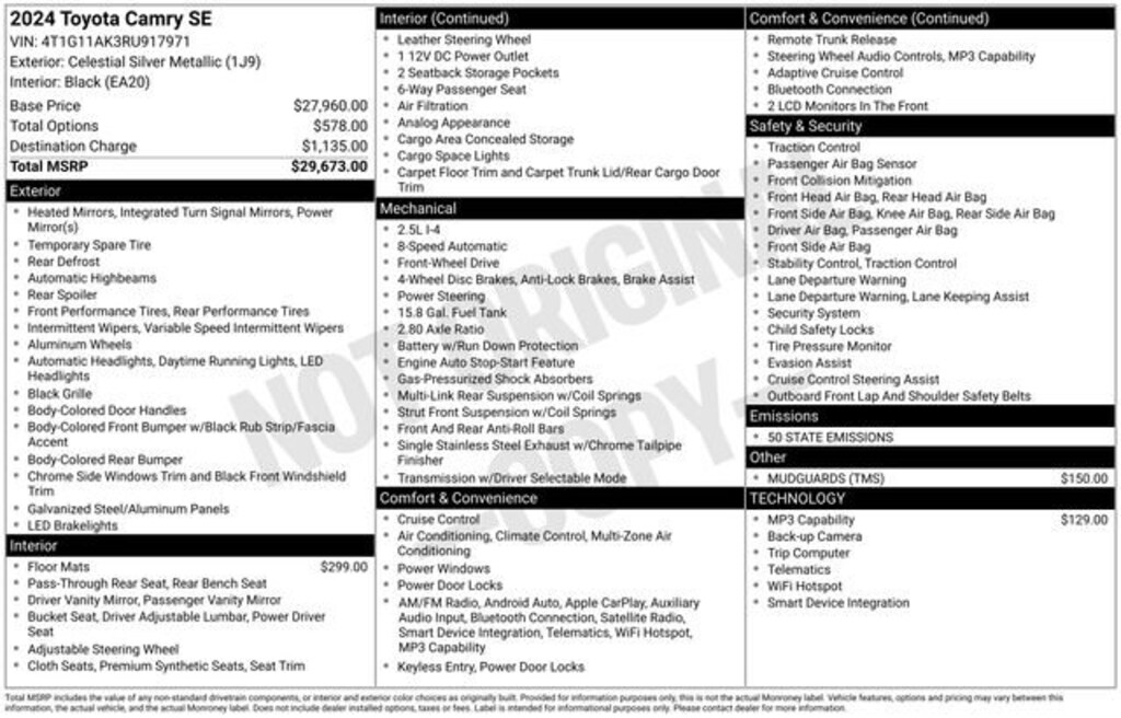 Used 2024 Toyota Camry SE Sedan