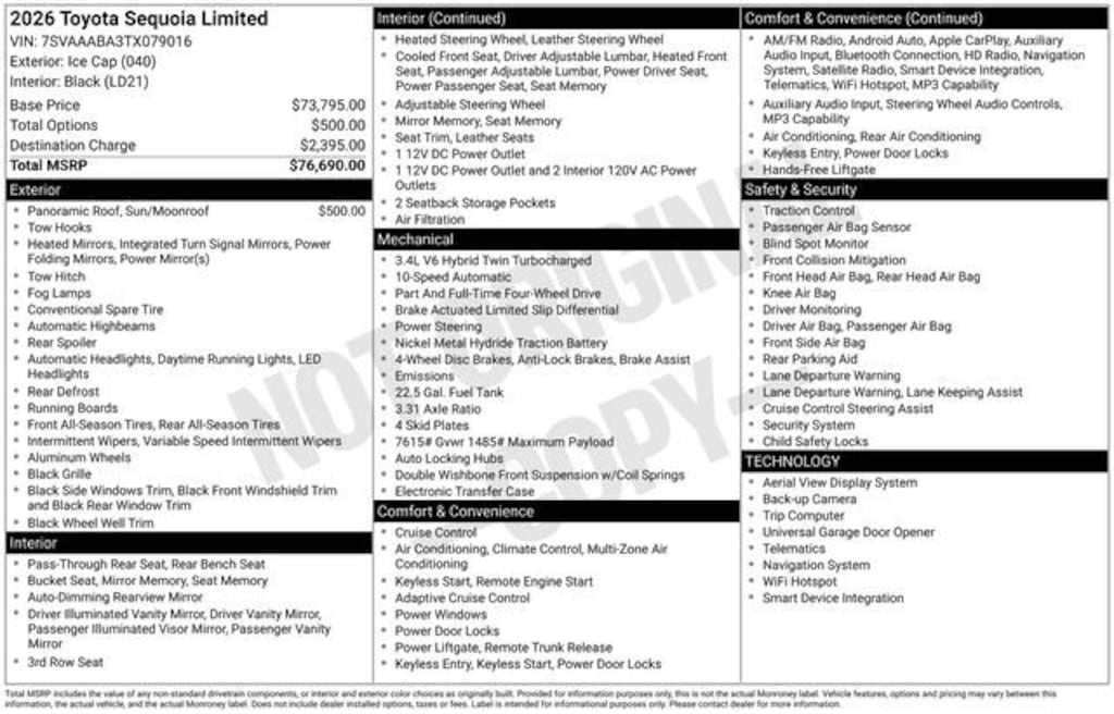 Used 2026 Toyota Sequoia Limited SUV