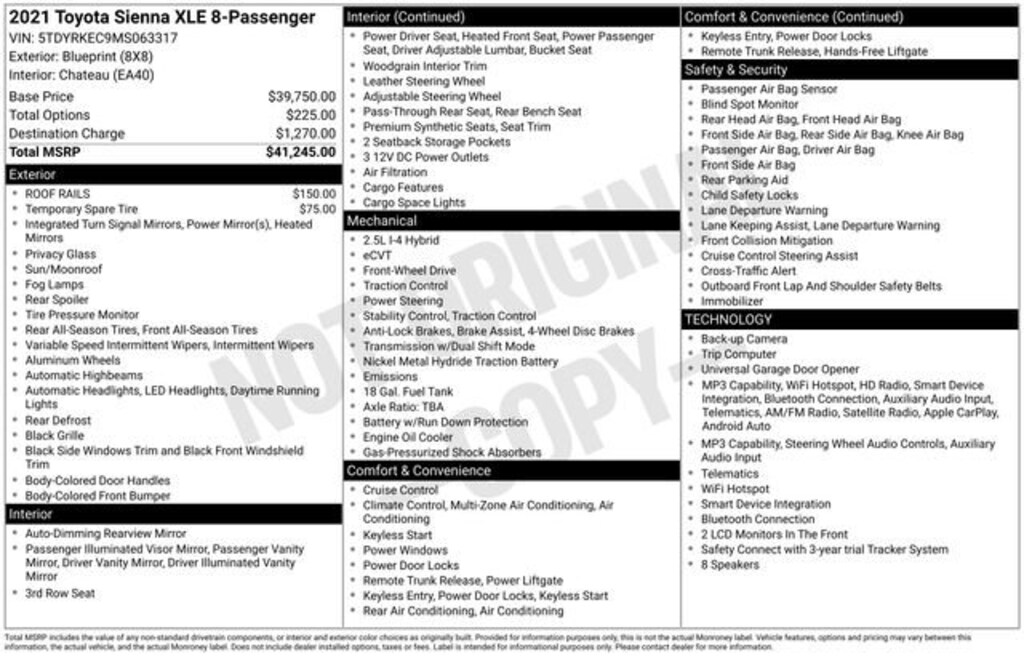 Used 2021 Toyota Sienna XLE Van